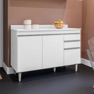 Imagem de Balcão para Pia Melissa 120cm Com Tampo Cozinha Cor:Preto - Maderatto 