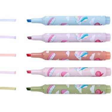 Imagem de Kit 5 marca texto estampado aroma fini - sortido - leoarte