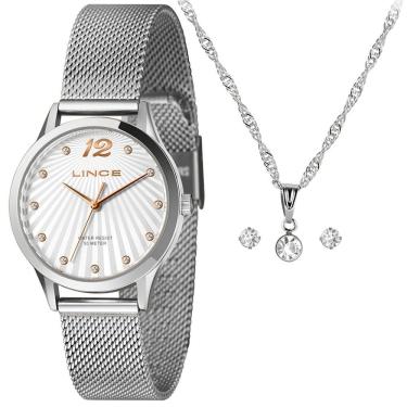 Imagem de Relógio LINCE KIT feminino prata rosê LRMH210L34 K09YB2SX