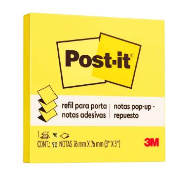 Imagem de Bloco de Notas Adesivas 3M Brasil HB004443956 com Tecnologia Adesiva Reposicionável 90 Folhas Autocolantes Amarelo
