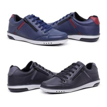 Imagem de Kit 2 Sapatênis Casual Masculino Fechamento Zíper e Elástico-Masculino
