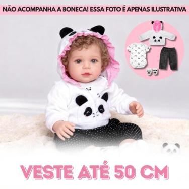 Imagem de Kit Conjunto Roupinha Para Bebê Reborn 4 Peças + Pelúcia - Cegonha Reb