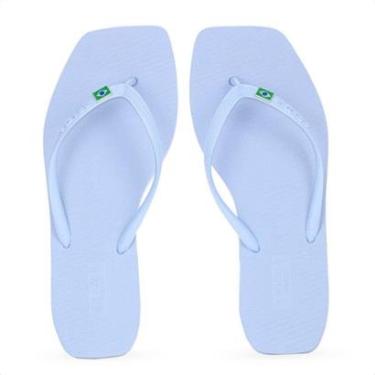 Imagem de Chinelo Brizza Arezzo Bico Quadrado Square Brasil Azul - Feminino-Feminino
