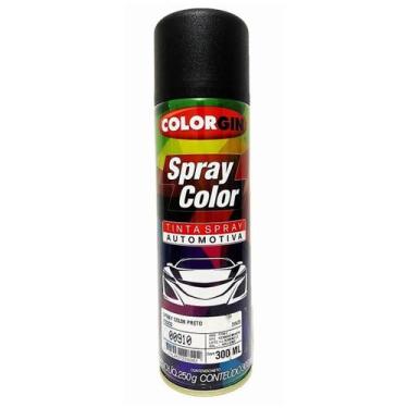 Imagem de Tinta spray automotiva colorgin preto fosco 300 ml