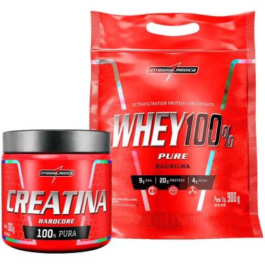 Imagem de Whey 100% Pure 907g Refil + Creatina 300g Integral Baunilha