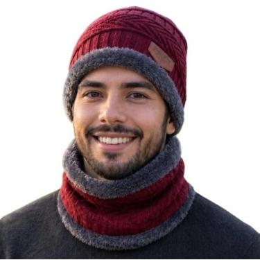 Imagem de Kit Touca Boina Gorro Cachecol Beanie Forrada Inverno Femin. - Modas F
