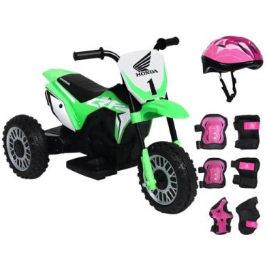 Imagem de Moto Elétrica Infantil 3 Rodas CRF 450R Honda 6V Bel com Kit Proteção 