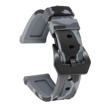 Imagem de Pulseiras de relógio HARFINGTON Silicone 20mm impermeáveis Camo Grey