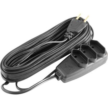 Imagem de Extensão Elétrica 10 Metros 2p 2 X 0,75 Mm² Preta Modelo Sort 1657 Dan