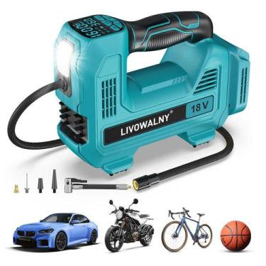 Imagem de Compressor de ar para inflador de pneus LIVOWALNY 160PSI com medidor d
