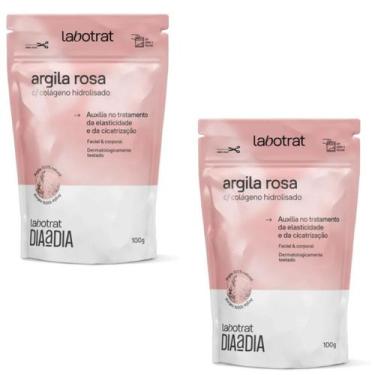 Imagem de Argila Rosa Pó Facial Corporal Colágeno Labotrat 100g Kit 2