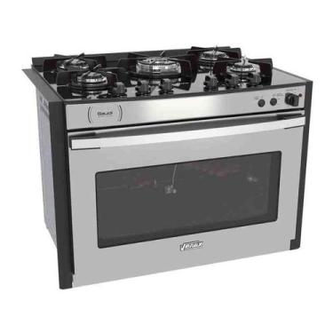 Imagem de Fogão de Embutir 5 Bocas Gaudi Platinum Vitreo Inox Gás GLP 127 V Vena