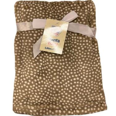 Imagem de Manta Bebê Oportunity Flannel Fleece 100x75 - Bene Casa, Areia Bolinha