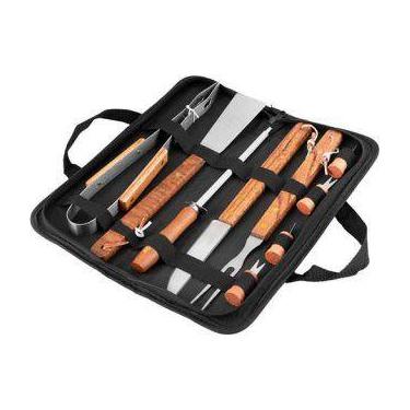 Imagem de Kit churrasco vonder c/10pcs em aco inox c/estojo