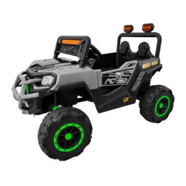 Imagem de Carro Carrinho Elétrico Infantil Cinza 2 Lugares com Controle Remoto -