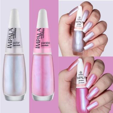 Imagem de Kit Esmaltes Impala Tons Rosas Claros Cintilantes Esmaltes Atacado 8ml