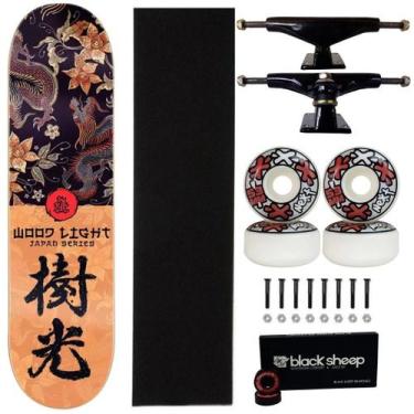 Imagem de Skate Wood Light Japan Serie 8.0 Montado Profissional Next 53 Cor:Marr