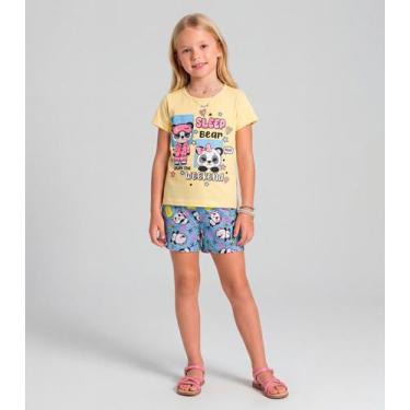 Imagem de Pijama Infantil Menina Brilha no Escuro Kappes Amarelo, 3, Amarelo