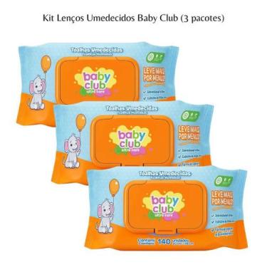 Imagem de Kit Lenços Toalhas Umedecidas Baby Club 140 Folhas Aloe Vera (3 unidad