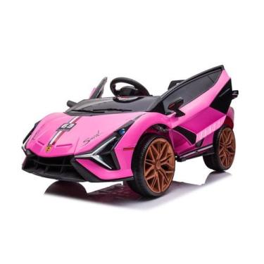 Imagem de Carrinho Elétrico Infantil Rosa 12V Esportivo UNITOYS c/ Controle Remo