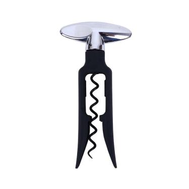 Imagem de Saca-rolhas em Zamac e Plástico Preto Design Ergonômico para Bar e Cozinha