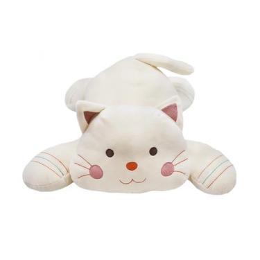 Imagem de Gato Bege Deitado 47cm Pelucia - Fofy