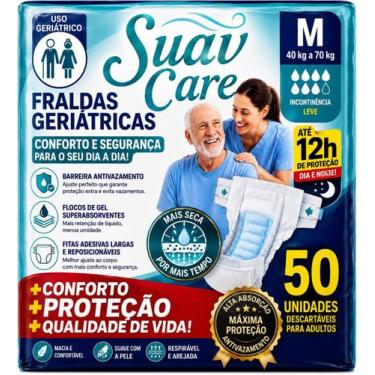 Imagem de Fralda Geriátrica Suav Care Unissex Barreira Antivazamento, Gel/Fitas 