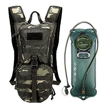 Imagem de vAv YAKEDA Mochila tática de hidratação com bexiga d'água de TPU de 2,5 L mochila militar para caminhadas, ciclismo, corrida