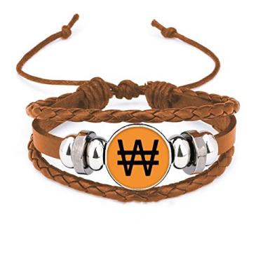 Imagem de un brand Pulseira de couro com símbolo da moeda da Coreia KRW