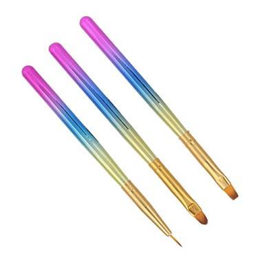 Imagem de Conjunto de pincéis de unha de nylon fácil de transportar Pincel de arte para unhas para aplicar purpurina em pó para detalhes finos para desenhar linhas