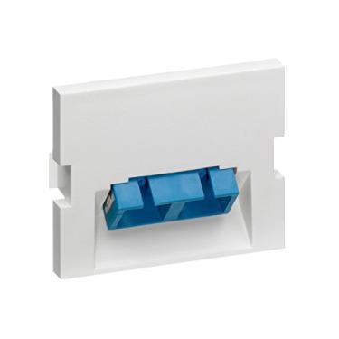 Imagem de Leviton 41294-2CW 1 duplex SC, zircônia cerâmica, modo único/multimodo, saída azul de 45 graus (1,5 unidades de altura), branco