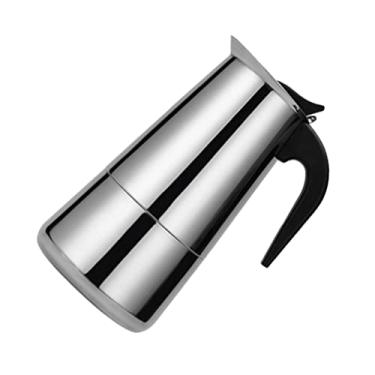 Imagem de LIFKOME Cafeteira de aço inoxidável para indução, chaleira portátil de café expresso com alça para café, chá, café expresso 450 ml, 9 xícaras