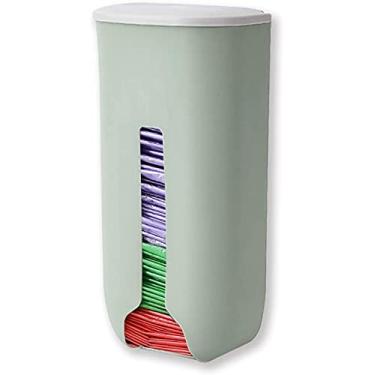 Imagem de Suporte de saco plástico para sacolas de mercearia – Saco de lixo de pendurar com capas de armazenamento para cozinha, (verde)