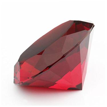 Imagem de Decoração em forma de diamante de cristal de 60 mm, joia de papel, ideia de decoração de presente para Natal, Dia de Ação de Graças e aniversário, Vermelho