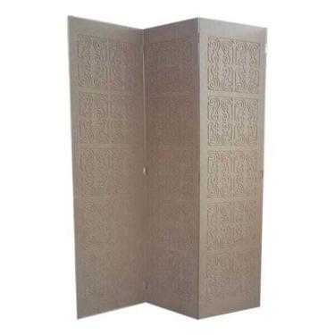 Imagem de Biombo 3 Folhas 129X180cm Mdf Modelo 2 Gravado Cru