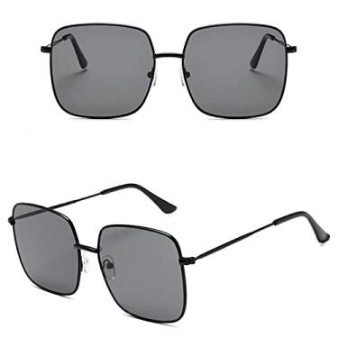 Imagem de Fashion Square Sunglasses Woman Ladies Sunglasses Male Female Vintage Big Frame Alloy Colorful Ocean Mirror,9,China