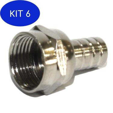 Imagem de Kit 6 Conector F Rg 6 Com Anel