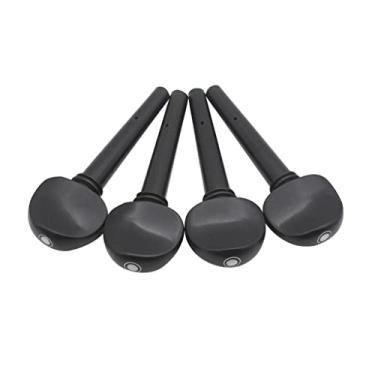 Imagem de LoveinDIY 4 peças feitas à mão preto 4/4 violoncelo Tuning Pegs chaves de ajuste 11,4x3,85x1 cm