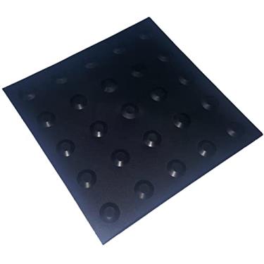 Imagem de Piso tátil Alerta PVC Preto 25x25cm conforme Nbr9050