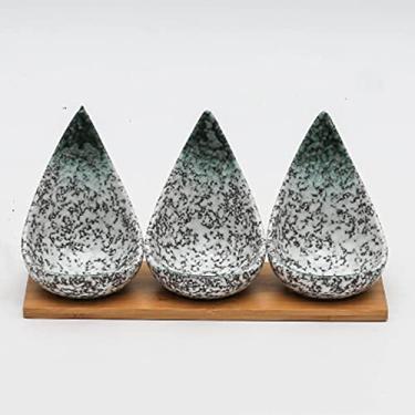 Imagem de Prato de cerâmica japonesa criativa bandeja de madeira sobremesa de frutas secas prato de doces, 2