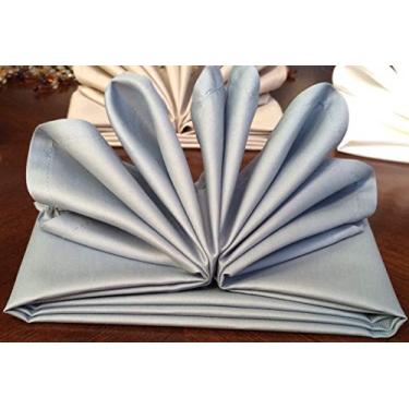 Imagem de Atlas Kitchen – Pano de guardanapos de jantar 45,72 cm x 45,72 cm 100% algodão pima natural para eventos, casamentos e jantares – Disponível em conjuntos de 4, 6, 8, 12, 24 e 48, Grayish Blue, 24-Napkins, 24