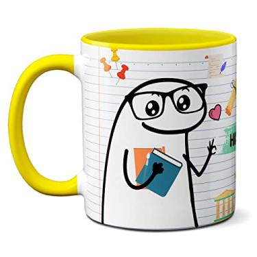Imagem de Caneca Professor De História Frase Prestem Atenção Flork (Amarela)