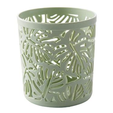 Imagem de Para Escritório Material Escolar Lápis Porta Caneta Cilindro Papelaria Organizador Nórdica Destinatário Flor Oca Pincel de Maquiagem (verde)