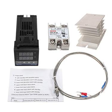 Imagem de Qudai REX-C100FK02-V * AN Saída SSR do controlador de temperatura inteligente + SSR-40 DA + K Termopar de sonda + dissipador de calor NP