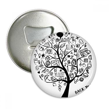 Imagem de Lindo abridor de garrafas com desenho de árvore em estilo escolar de grafite, emblema multifuncional