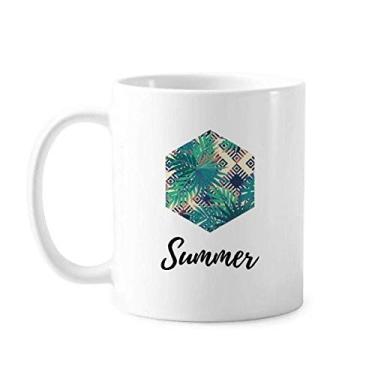 Imagem de Green Tropics Caneca de cerâmica para desenho de plantas em cerâmica para café e porcelana