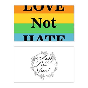 Imagem de Transgêneros Bissexuais Love Not Hate LGBT Cartão de Ano Novo Mensagem Presente