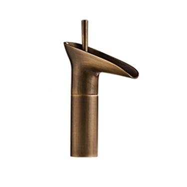 Imagem de LIDON Torneira de pia de banheiro Torneira de vaidade Alça única um furo Torneira de banheiro Torneira preta Banheiro Torneira de Bronze Cachoeira Retro Cachoeira Torneira de Cachoeira para Banheiro, Antigo A (Cor: Antigo A)