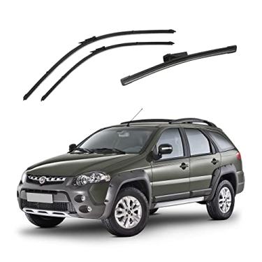 Imagem de Kit 3 Limpador Parabrisa Dianteiro + Traseiro Palio Weekend 2008 2009 2010 2011 2012 2013 2014 2015 2016 Palheta Paleta Original