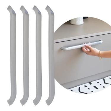 Imagem de Puxadores Guarda Roupa Armários Escritório 390 320mm 4 pçs (Cromado Fosco)